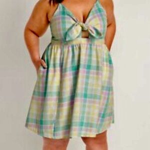 Old Navy Pastel Sleeveless Sun Dress w/Tie Front, Pockets and Adjustable Straps